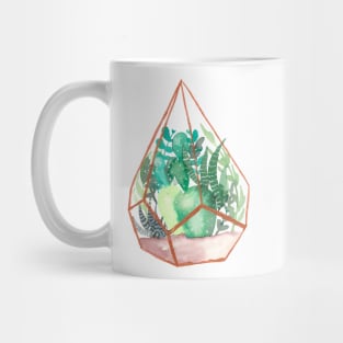 Watercolor Terrarium with copper accents Mug